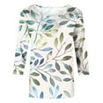 thumbnail image 5 of Rciityk Womens Summer 3/4 Sleeve Shirts Round Neck Printed Trendy Tops Casual Loose Pullover Blouses - Fall Savings Clearance, 5 of 5