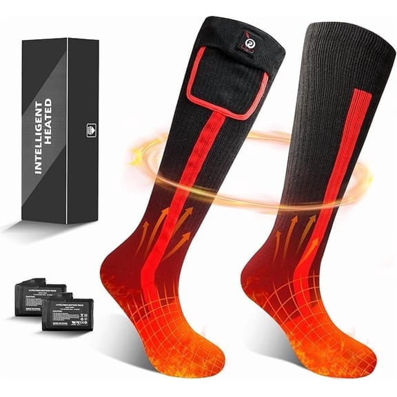 Sun Will Heated Socks for Men and Women,2200mAh Rechargeable Electric Warm Skiing Hunting Socks S-XL