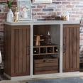 thumbnail image 2 of Bowery Hill Industrial Wood Wine Rack Buffet in Distressed Walnut, 2 of 6