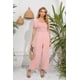 thumbnail image 3 of Love Welove Moda Mujer Floral Manga corta Cintura alta Pantalones de pierna ancha Casual Suelto Reunido Mono Sólido PinkXX-Large, 3 of 5