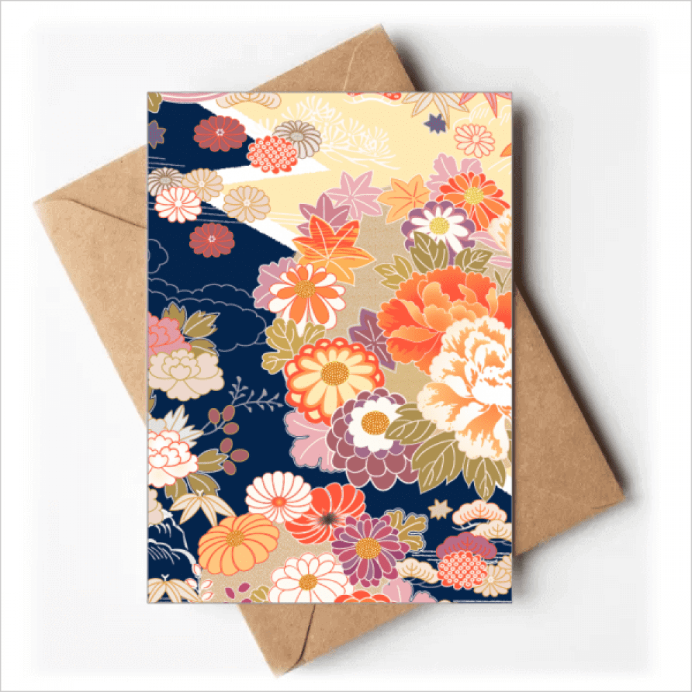 Peony Maple Pattern Japan Greeting Cards You are Invited Invitations