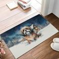 thumbnail image 2 of Hello Winter Shih Tzu Welcome Snowy Night Watercolor Vintage Doormat Lion Dog Lover Gifts Indoor Outdoor Welcome Mat - 01011, 2 of 5