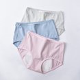 thumbnail image 2 of Ropa interior fisiológica de algodón transpirable de cintura media para mujer, pantalones sanitarios menstruales con entrepierna de algodón antifugas laterales, 2 of 5