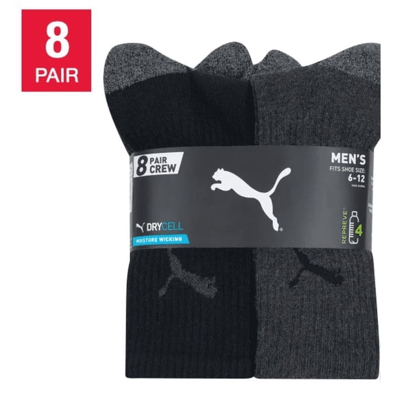 PUMA Men's Crew Sock, 8-pair