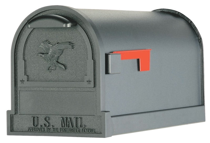 Gibraltar Mailboxes Arlington Large Galvanized Steel Black Post Mount