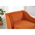 thumbnail image 4 of Chaise Lounge Indoor, Modern Upholstered Velvet Lounge Couch with Tufted Cushion, Sofa Recliner Lounge Chair with Pillow & Curved Armrest for Bedroom Living Room Office, Orange, Left Armrest, 4 of 9