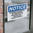 thumbnail image 4 of Extremely Dangerous No Trespassing Violators OSHA Notice Vinyl Decal Label 5 Inch x 3.5 Inch - 10 Pack, 4 of 6