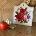 thumbnail image 3 of GENL Ceramic Multicolor Cheeseboard with Cork Backing: Roses, 3 of 4