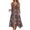 thumbnail image 2 of Fantaslook Floral Tank Dresses for Women Flowy Sleeveless Asymmetrical Hem Dress Beach Sundress with Pockets, 2 of 9