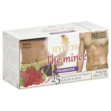- Hyleys 100% Natural Slim Green Tea Raspberry Flavor, 25 Teabags