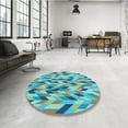thumbnail image 4 of Ahgly Tapis Rectangulaire Lavable en Machine Vert Transitionnel, 7 Pieds x 10 Pieds, 4 of 7