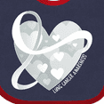 thumbnail image 4 of Inktastic Lung Cancer Awareness White Ribbon Around Heart Boys or Girls Baby Bib, 4 of 4