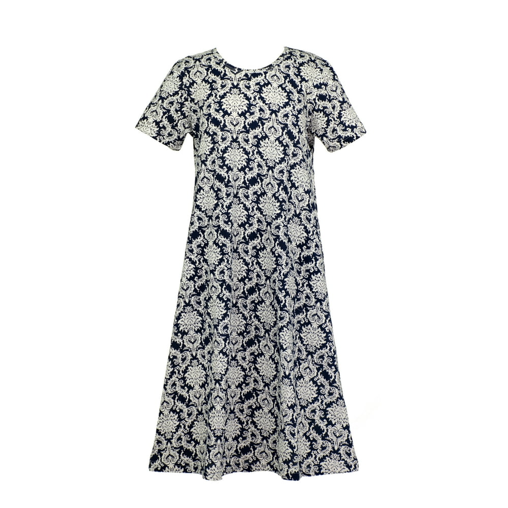La Cera - La Cera Short Sleeve Cotton Knit Dresses, Regal Prints ...