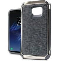 GSA Leather Shock Resistant Chrome Hybrid Case For Samsung Galaxy S8 - Black