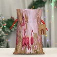 thumbnail image 5 of Rocae Flamingos In The Tropical Forest for Christmas Drawstring Linen Gift Bag with Drawstrings Treat Bag Goody Present Bags for Christmas Party Favor-Small, 5 of 9