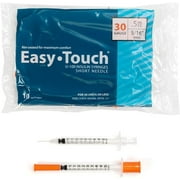 Easy Touch Diabetic Syringes, U-100, 30G 0.5cc 5/16 (8mm), 830565 (Bag of 10)