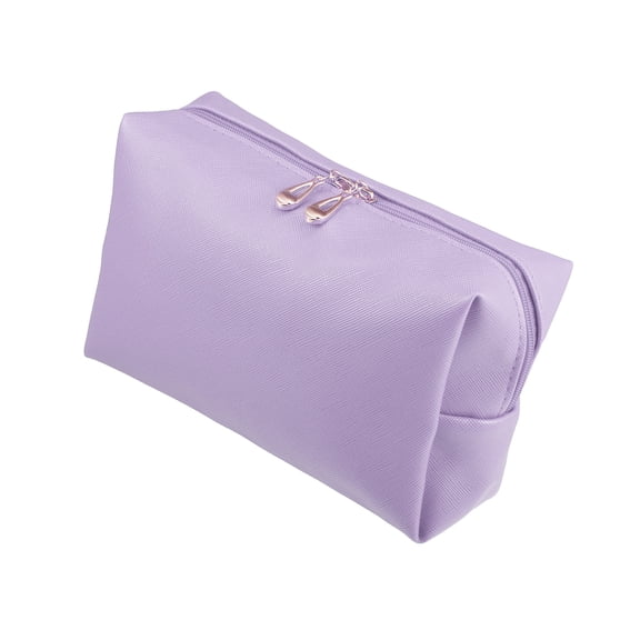 Unique Bargains Floral Makeup Bag Zipper Flower Cosmetic Pouch Purple