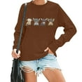 thumbnail image 2 of Women Highland Cow Sweatshirt Cute Christmas Print Pullover Country Western Casual Xmas Long Sleeve Tops, 2 of 4