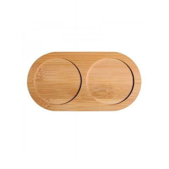 Topumt Bamboo Tray Salt Pepper Shaker Stand Tray Tea Cup Plate Base Kitchen Tool Storage Holder 2/3 Cavity
