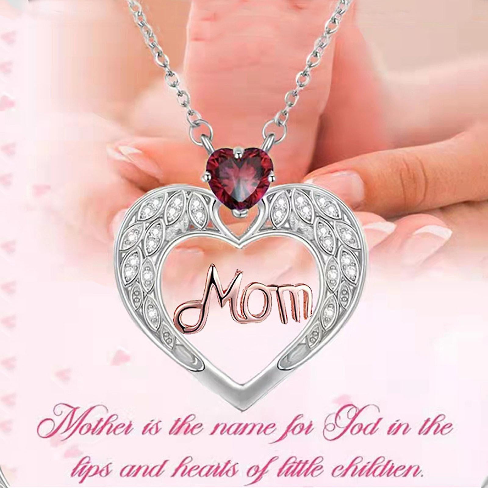 Htooq Mother s Day Mom Heart Pendant Necklace Maternal Love Necklace Trend Jewelry Gift For Mother