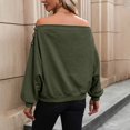 thumbnail image 4 of Womens Hoodie Pullover Ladies' Fall Off Shoulder Hooded Sweatshirts Trendy Green XL, 4 of 4