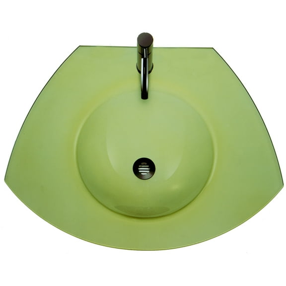 New Generation Ecoloom Trapezoidal Glass Counter Top with Integrated Round Basin - Yellow