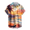 thumbnail image 5 of Gaecuw Womens Summer Blouses Short Sleeve Tops Button down Blouses Hawaiian Floral Print Tees T Shirts Lapel Neck Shirts Beachwear Tropical Vacation Outfits Resort Wear Blue XL, 5 of 5