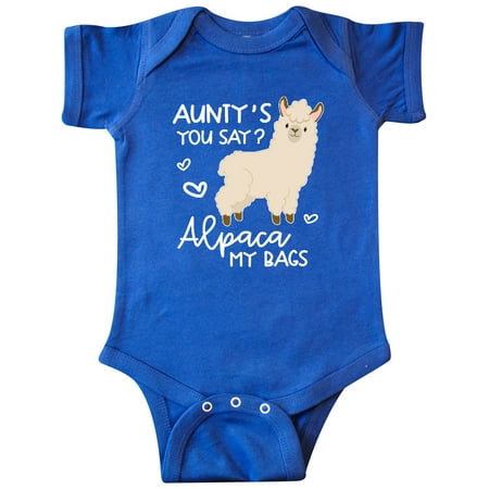 

Inktastic Aunty s You Say Alpaca My Bags Gift Baby Boy or Baby Girl Bodysuit