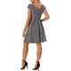 thumbnail image 3 of Vestido de Tweed a Cuadros INSPIRE CHIC para Mujer con Cuello Redondo, Manga Corta, Corte A, Vestido Vintage Plisado L Negro Rosa, 3 of 6