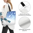thumbnail image 4 of Bingfone Canvas Tote Bag for Women with Inner Pocket Aesthetic Cute Shopping Tote Bags Reusable Grocery Bags-Christmas Snowman In The Snow, 4 of 9