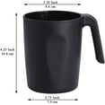Unbreakable Black Plastic Coffee Mugs Set of 8 15oz Cups with Handles