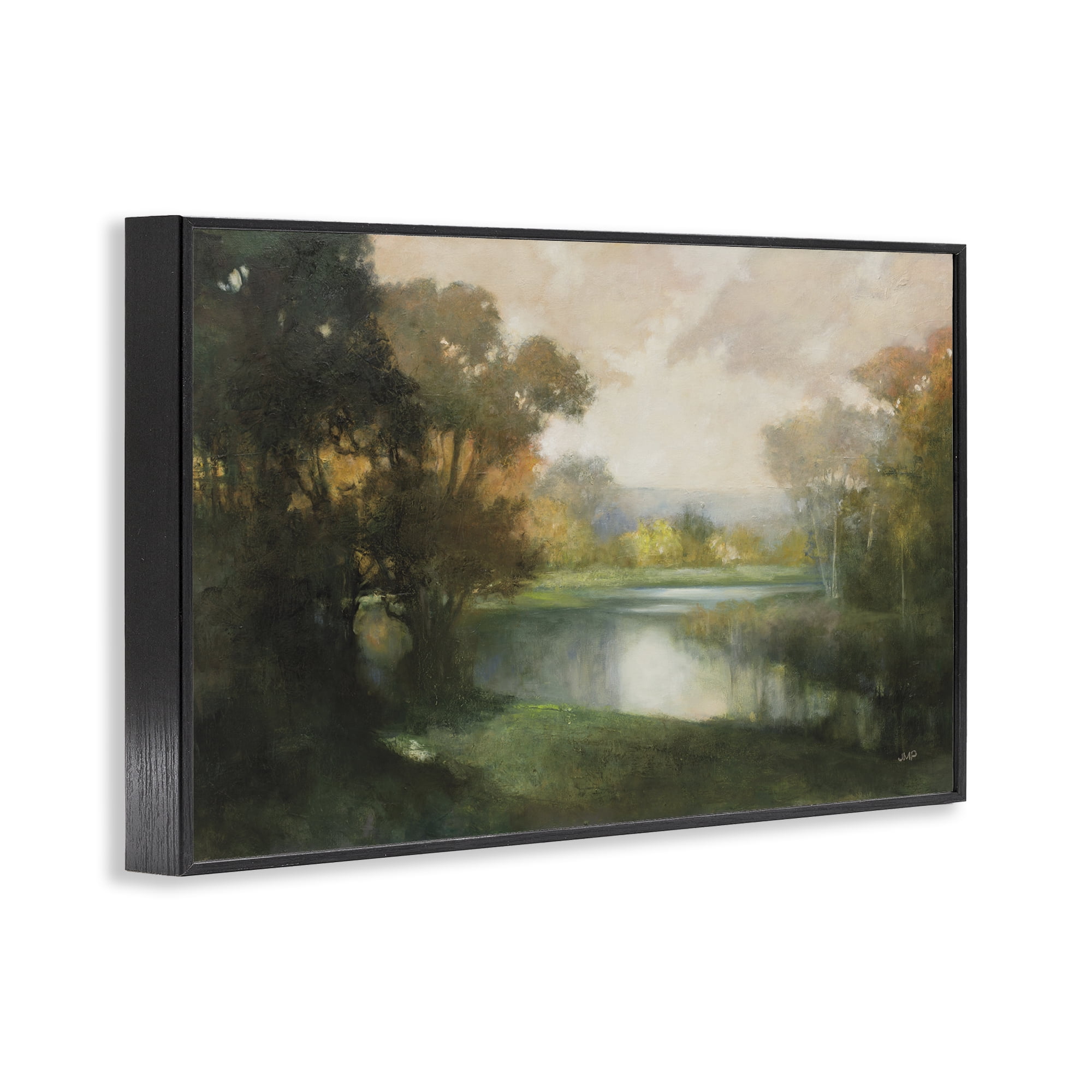 Stupell Industries Lakeside Morning in Autumn Light Black Framed Giclee Art, design by Julia Purinton