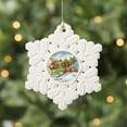 thumbnail image 3 of CafePress - Vintage Christmas, Santa Flying - Snowflake Ornament, 3 of 3