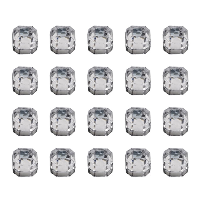 ruzhgo 20Pcs Clear Boxes Mini Multifunctional Jewelry Box Crystal Ring Earrings Studs Organizer Octagonal Case Wedding Proposal Red White