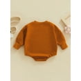 thumbnail image 5 of Musuos nfant Baby Fall Romper, 3 6 9 12M Fuzzy Letter Embroidery Long Sleeve Round Neck Bodysuit, 5 of 10