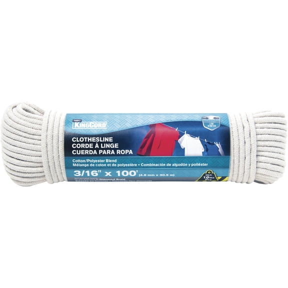 KingCord 3/16in. x 100ft. Polyester Clothesline, Model# 300001BGP04