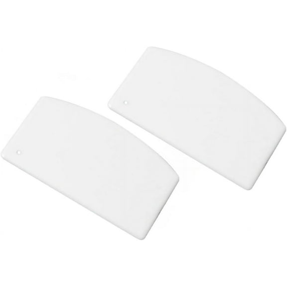 Soro Essentials- Set of 2 Plastic 5-1/2" Flexible Dough Scraper White Color- Cutter for Bread Pizza Dough Scraper Chopper Multipurpose Scraper Kitchen Baking Utensil