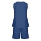 thumbnail image 5 of Mujeres Casual Verano Cuello en V Sólido Sin mangas Tops y pantalones cortos Conjunto de dos piezas Traje Wmkox8yi  bvn1145, 5 of 8