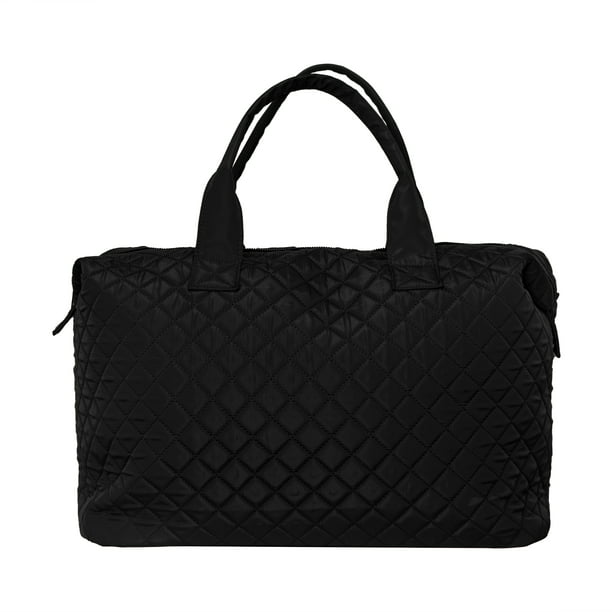 Alexis Bendel Black Nylon Checkered Pattern Travel Duffle Tote Bag for ...