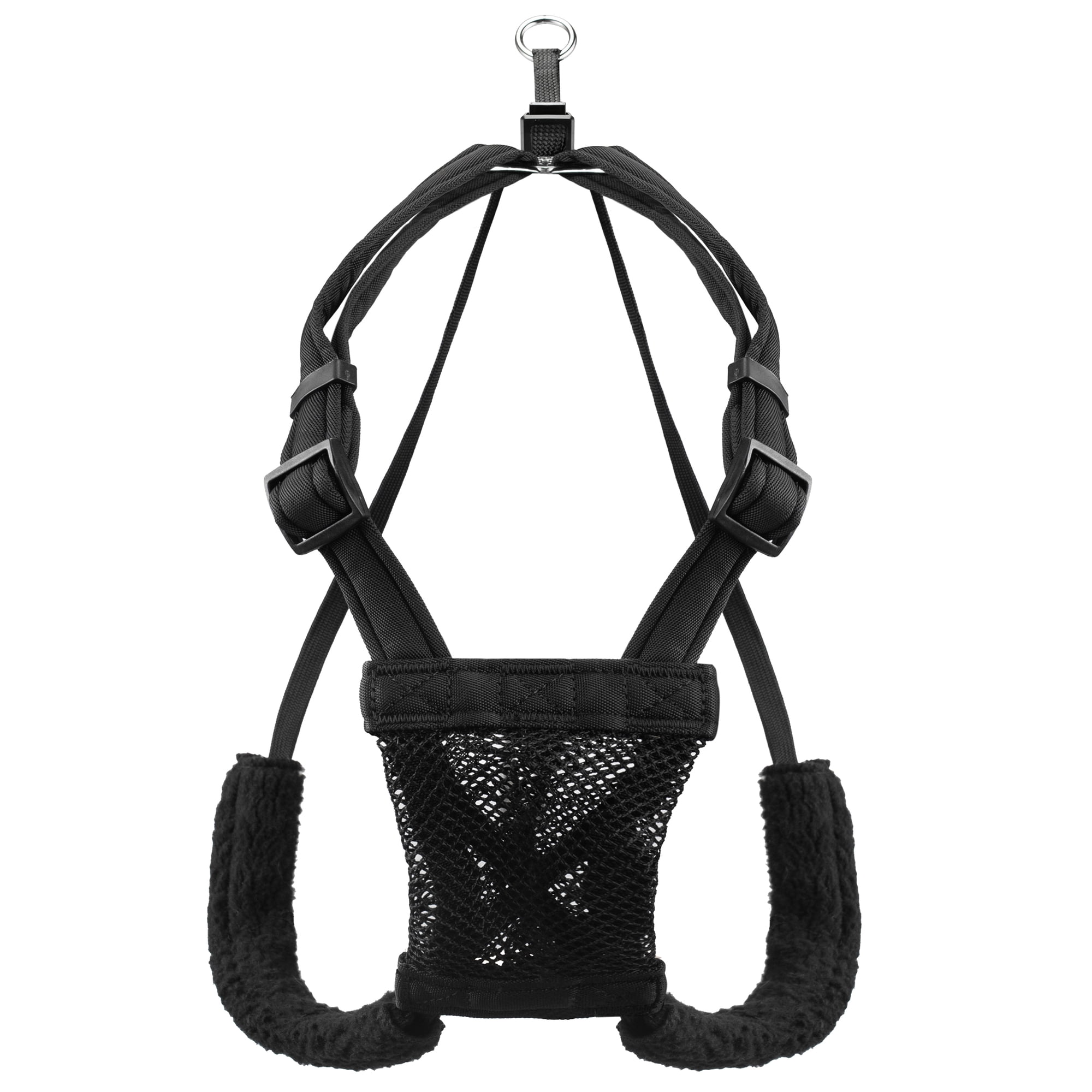 Yuppie Puppy No Pull Dog Harness, Adjustable Comfortable Walking Nylon Mesh Harness for Small Dogs, Black , S (8"–14" Chest Size)
