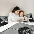 thumbnail image 5 of jejeloiu Hockey City Bedding Comforter Set,Los Angeles Twin Comforter Sets,Black Gray Bedding Set For Child,Luxury Bedroom Decor Reversible,2pcs, 5 of 8