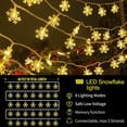 thumbnail image 4 of 100 LED Christmas Snowflake Lights  32ft Snowflake Fairy String Lights Indoor  8 Modes Plug in Christmas String Lights  Waterproof  Light for Christmas Decorations   Tree  New Year(White), 4 of 13