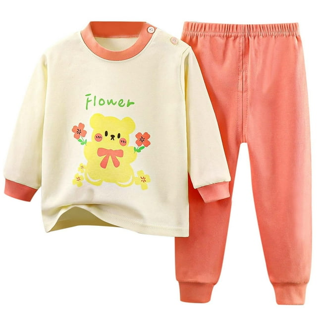 Toimothcn Ensemble de Pyjama pour Garçons Tout-Petits Manches Longues Imprimé Animal Mignon Pantalon Extensible 2 Pcs Ensembles de Pjs Braetahble Coupe Ample Tenue de Nuit Confortable Vêtements de Maison pour Garçons