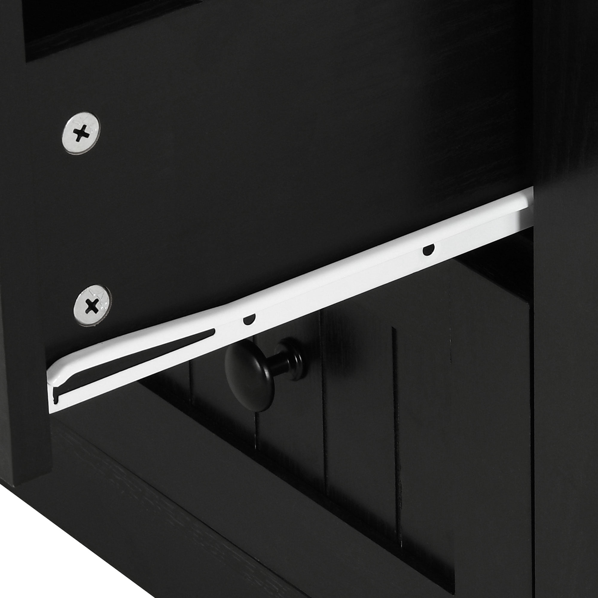 Craftian Kitchen Pantry Cabinet with Storage Shelves, Storage Cabinet with Doors & Drawers, Black