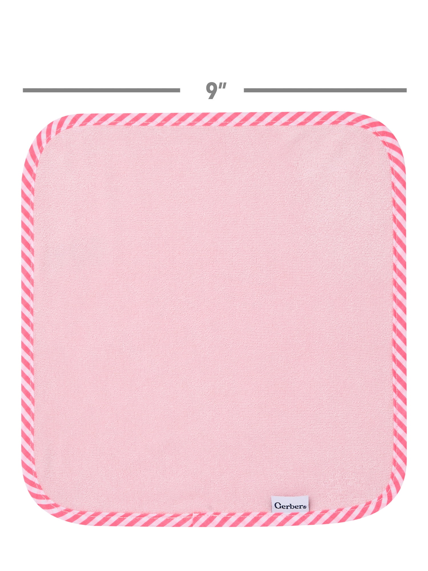 Gerber Baby Girl Pink Absorbent Knit Terry Washcloth, 6-Pack, One Size