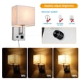 thumbnail image 4 of Plug in Wall Sconce, Bedside Wall lamp with Plug and dimmable Switch, with USB Charging Port and Socket, Suitable for Hotel, Corridor, Living Room and Bedroom Wall Light, 4 of 7