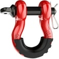 thumbnail image 2 of Robbor Shackles 3/4" D Ring Shackle (2 Pack) 41,887Ibs Break Strength with 7/8" Screw Pin and Shackle Isolator & Washers Kit for Tow Strap Winch Off Road Vehicle Recovery (Red&Black), 2 of 7