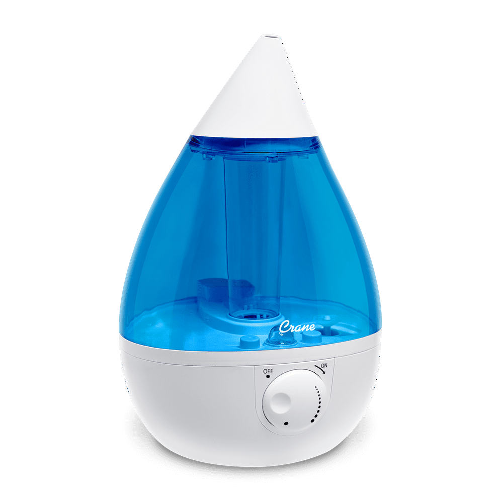 Crane Drop Ultrasonic Cool Mist Humidifier, 1.0 Gallon, 24 Hour Run
