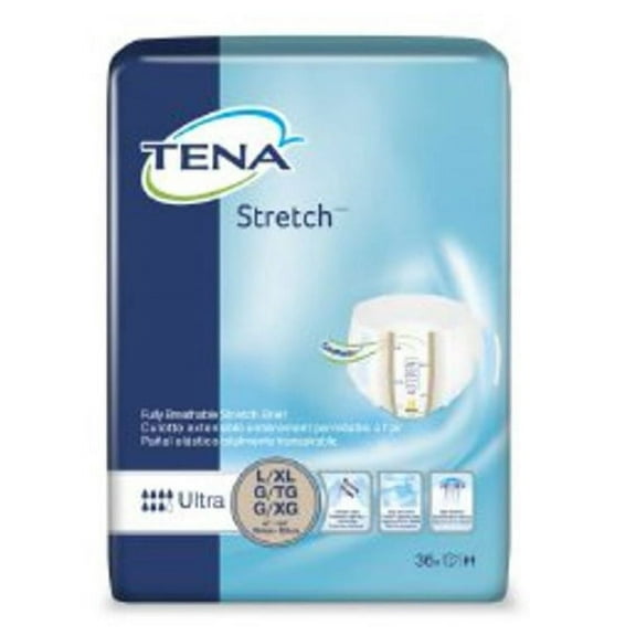 Essity HMS North America Inc Adult Incontinent Brief TENA Stretch Ultra Tab Closure Large / X-Large Disposable Heavy Absorbency Case of 72