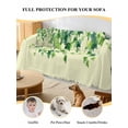 thumbnail image 4 of Country Leaves Couch Cover, Green Leaf Branches Vine Botanical Rustic Sofa Cover Blanket for 3 Cushion Couch, Sectional Sofa Slipcover Furniture Protector for Living Room Bedroom 71''x134'', 4 of 9
